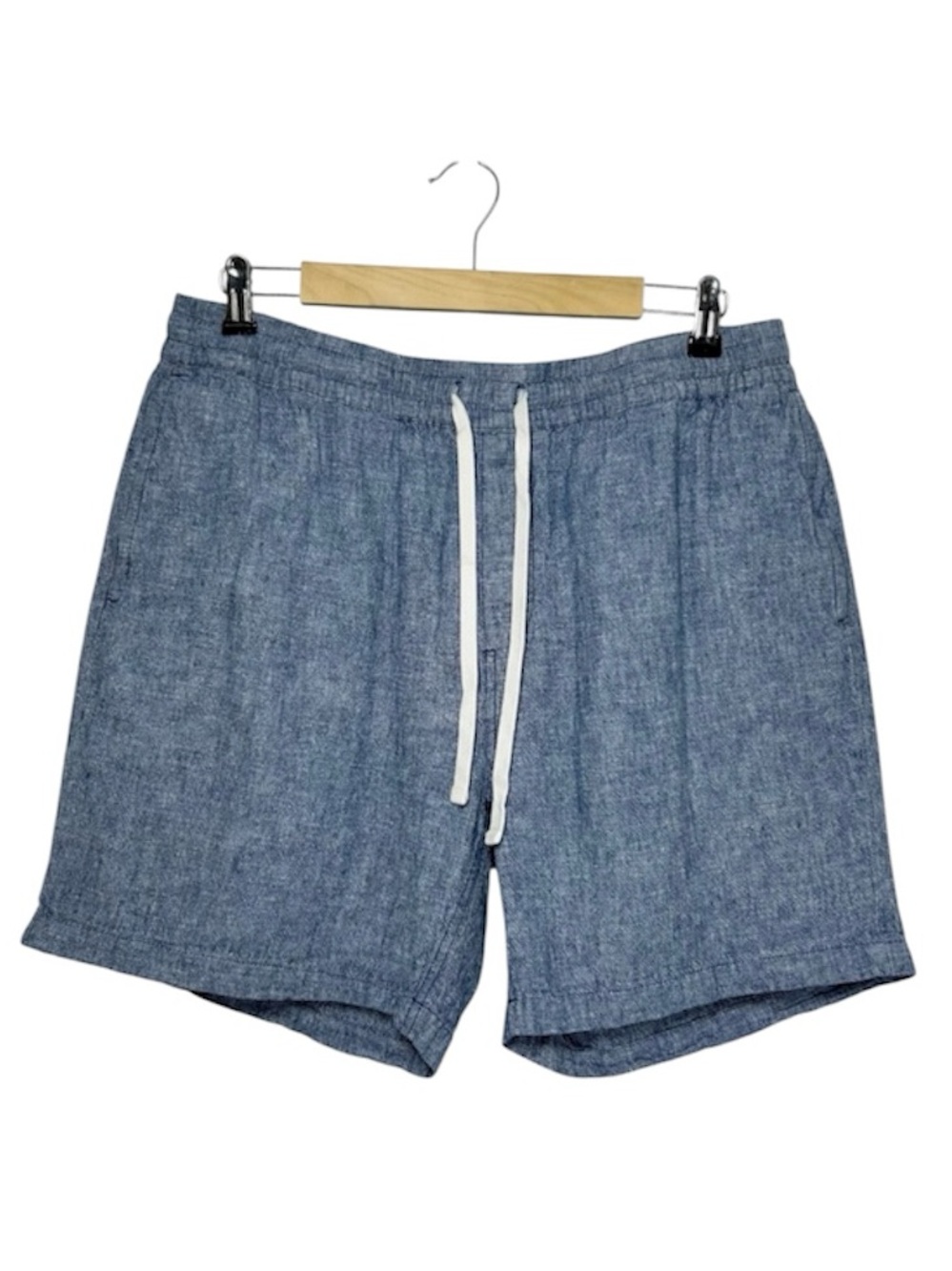 J.CREW Linen Cotton Blend Blue Summer Resort Beach Soft Comfort Duck Shorts L